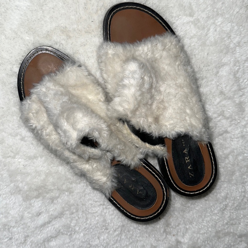 Zara Faux Fur Mules